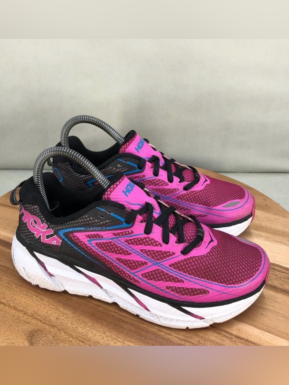Hoka One One Clifton 3 Pink Black Athletic Shoes